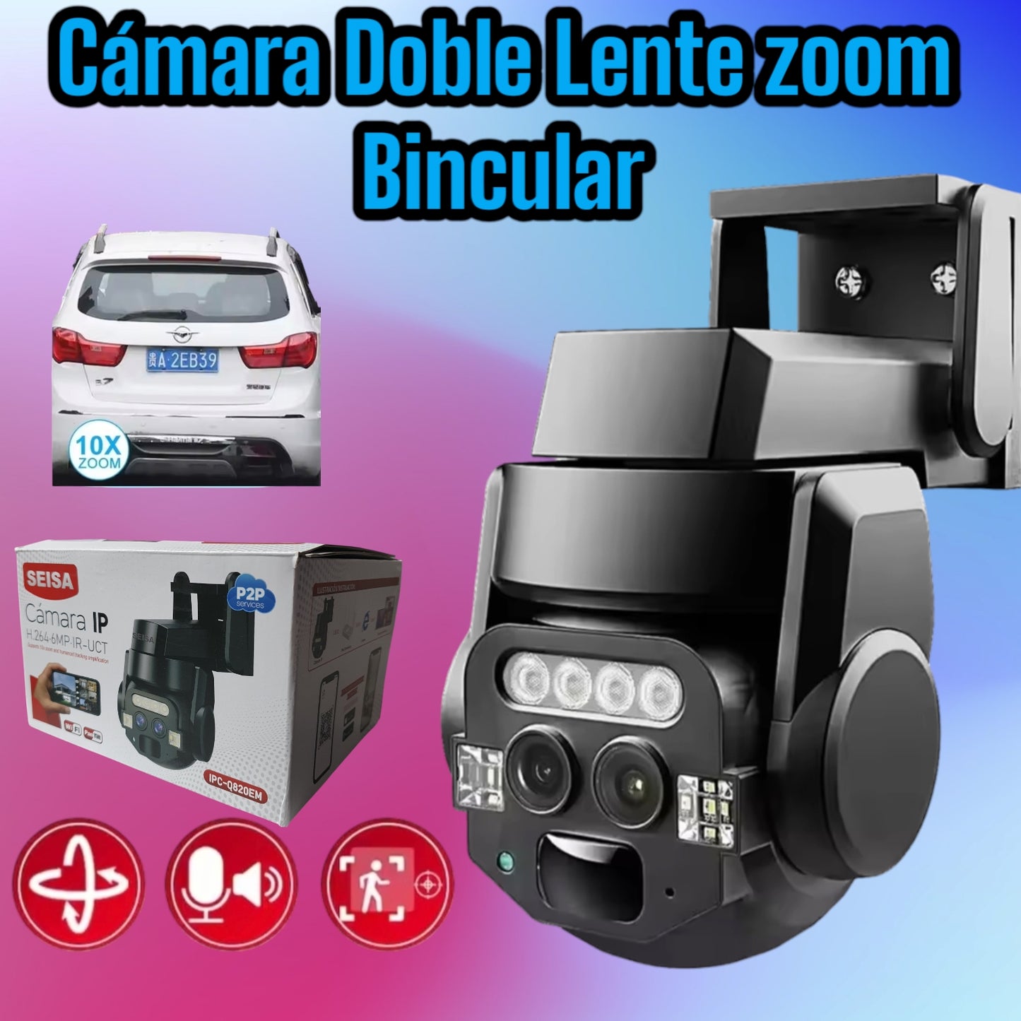 📷 CÁMARA DE SEGURIDAD CON ZOOM BINOCULAR – VISIÓN CLARA Y DETALLE EXTREMO 🔍🚨