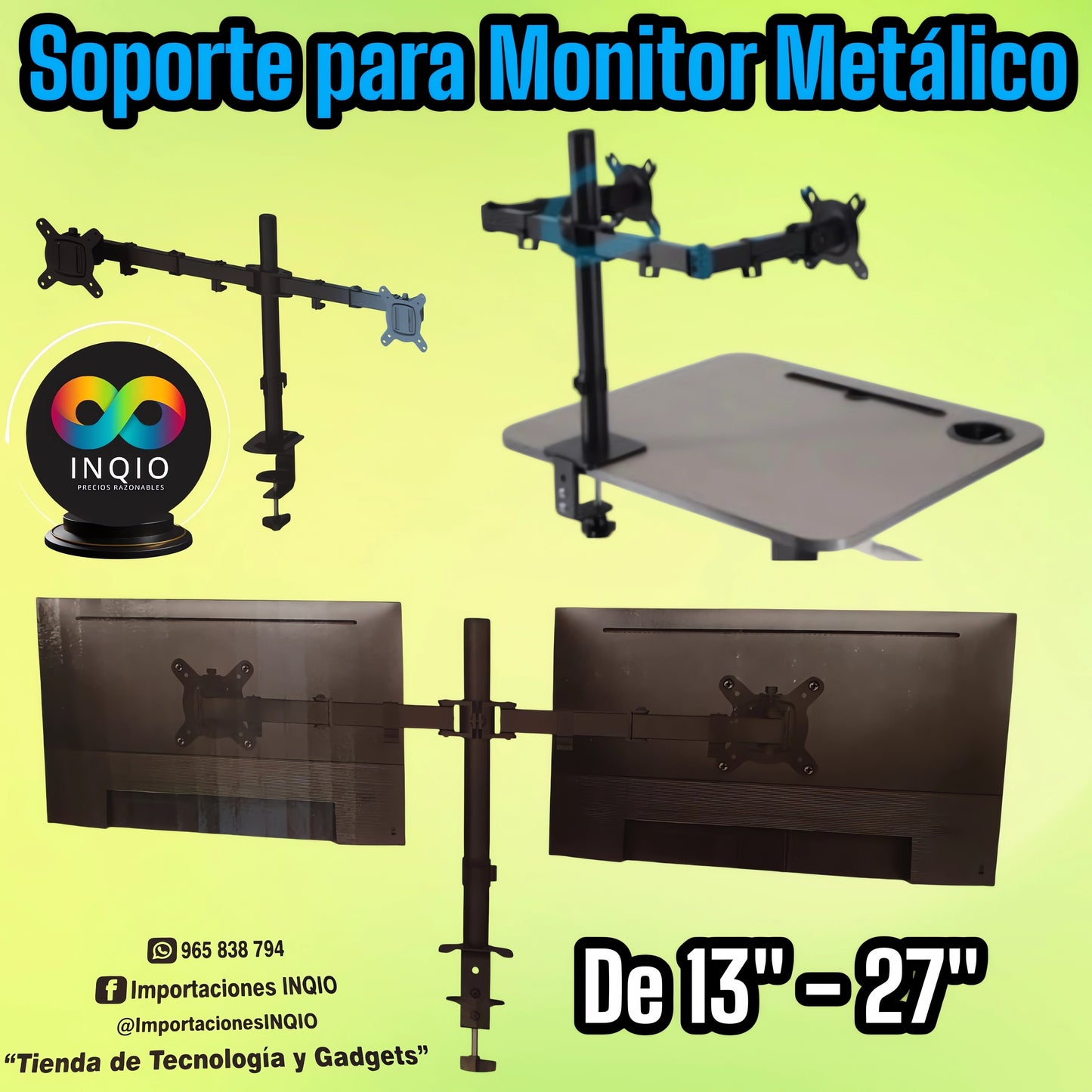 🖥️ SOPORTE PARA MONITOR 13” A 27” – ERGONOMÍA Y COMODIDAD PARA TU ESPACIO 💼🔥