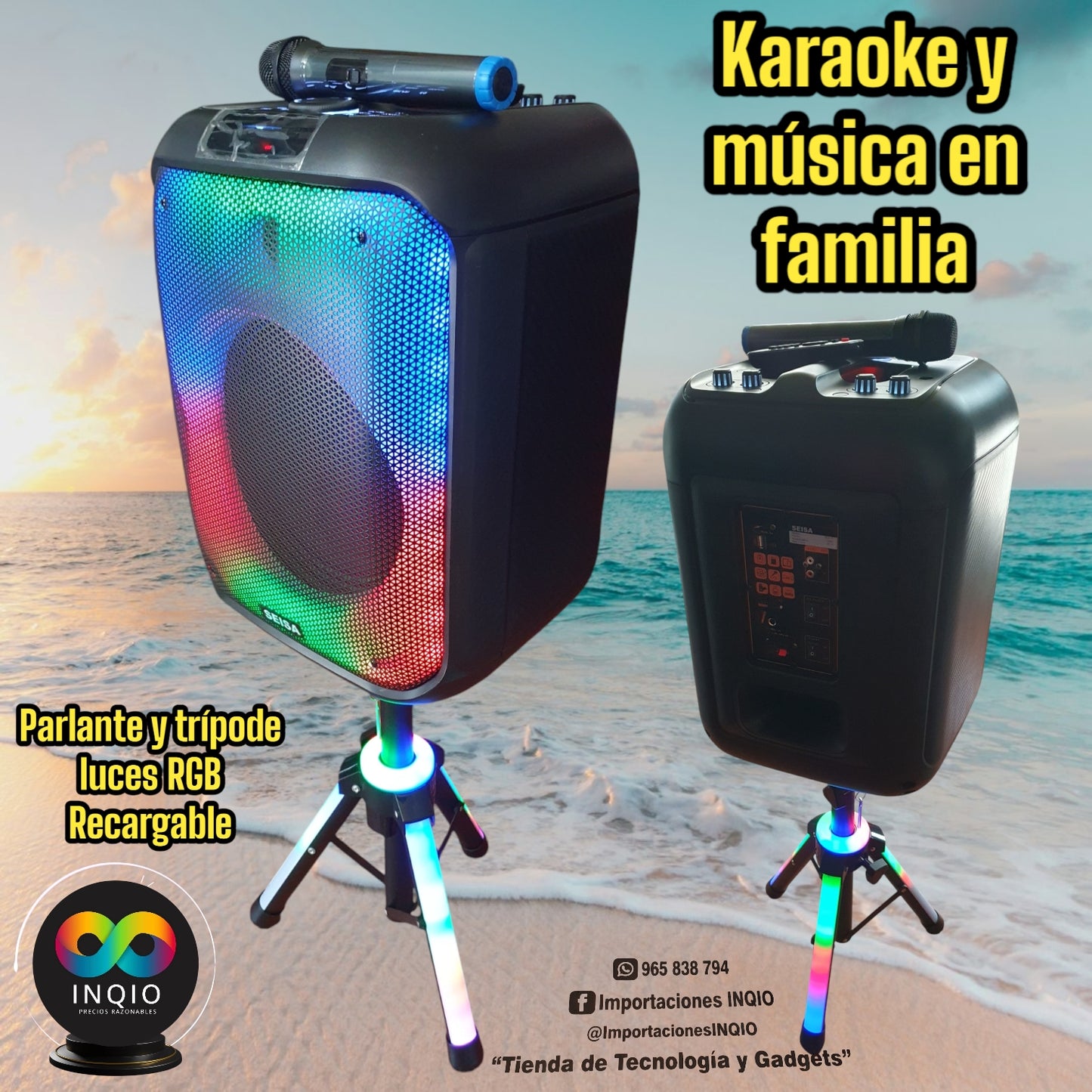 🎤 PARLANTE BLUETOOTH CON SISTEMA KARAOKE YT-F102 – POTENCIA Y DIVERSIÓN TOTAL 🔥🎶