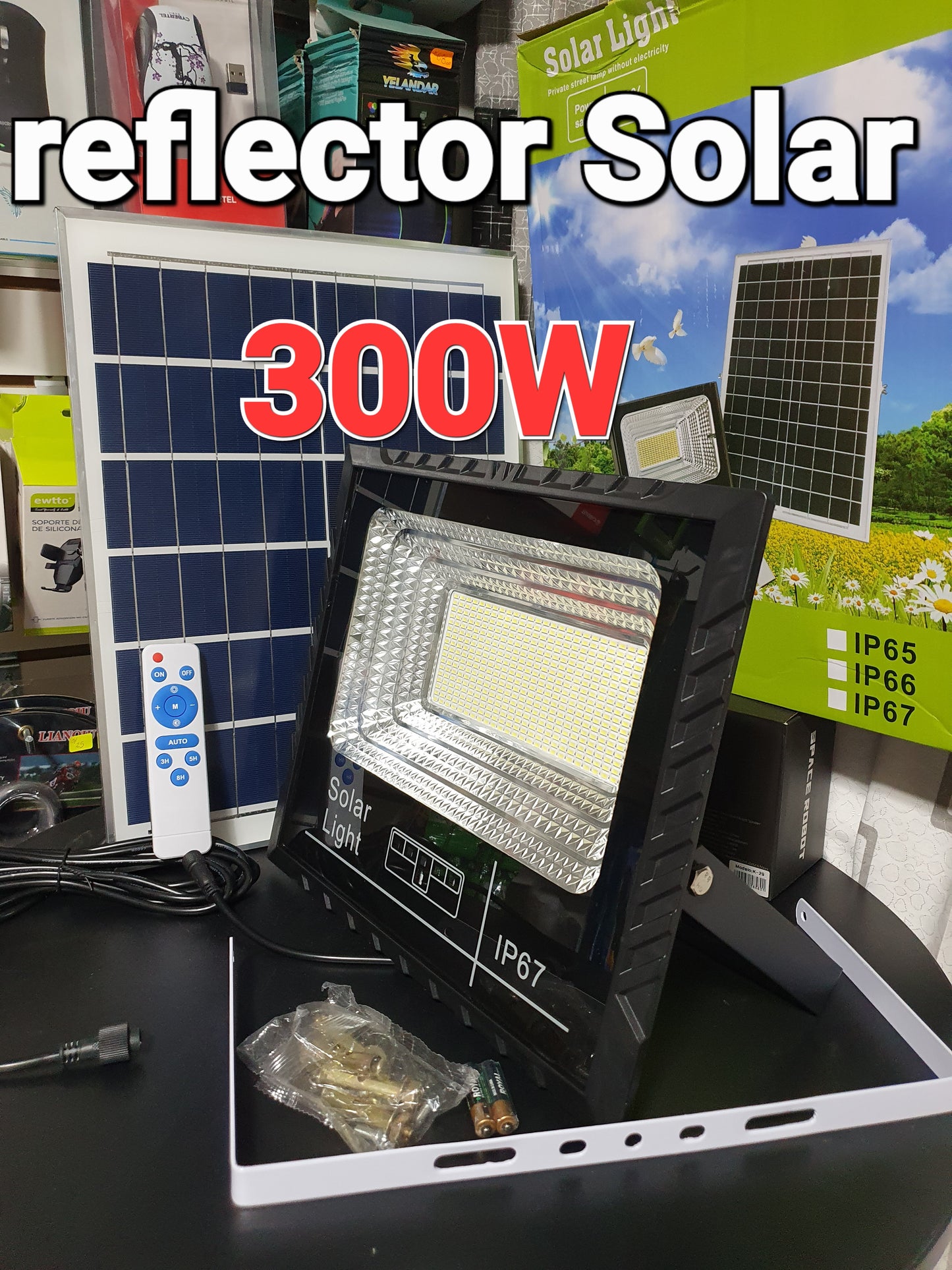 ☀️💡 Reflector Solar 300W – Iluminación Potente y 100% Eficiente ⚡🏡