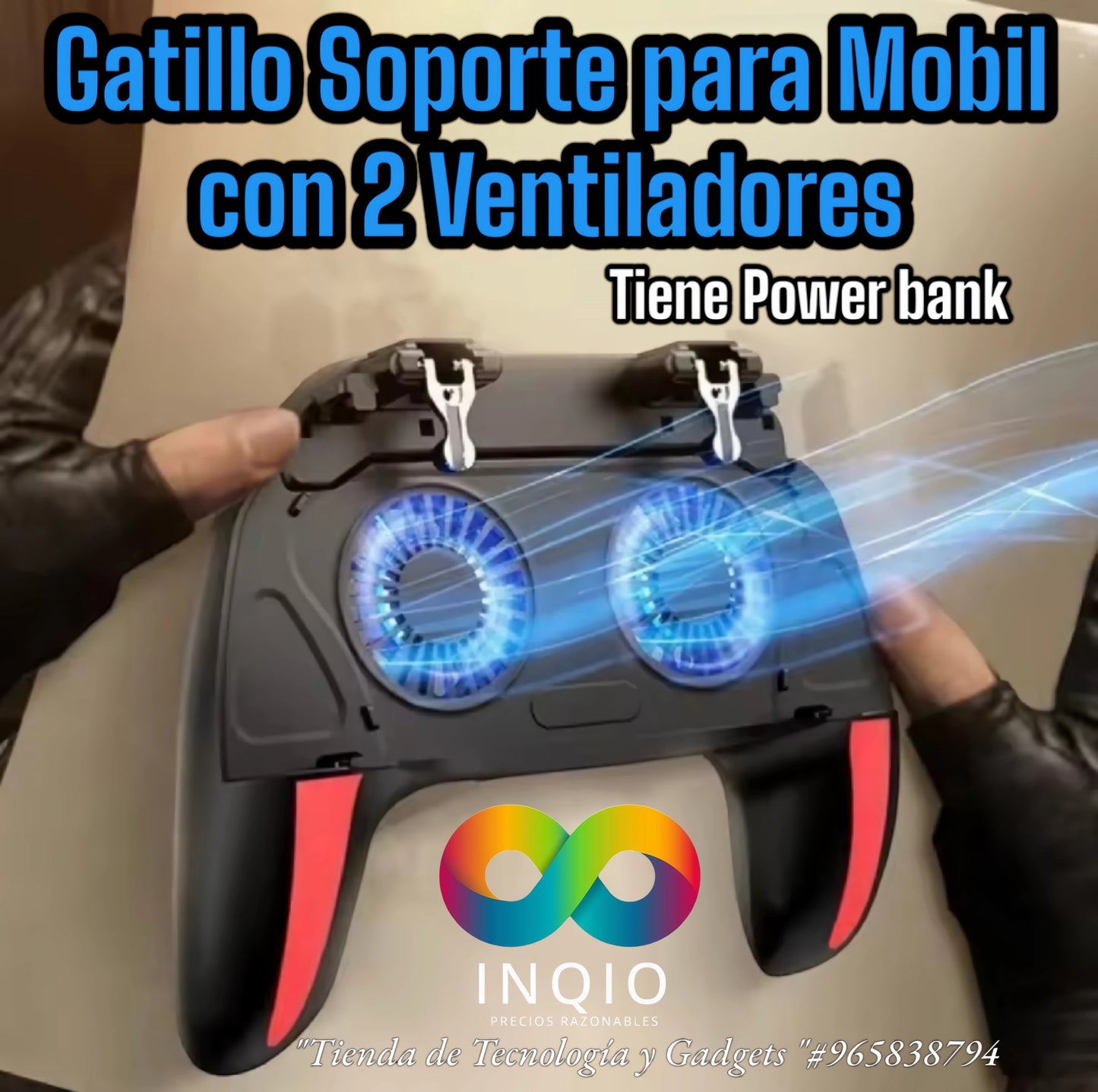 🎮 GATILLO SOPORTE PARA CELULAR CON VENTILADOR Y POWER BANK – JUEGA SIN LÍMITES 🔥📱