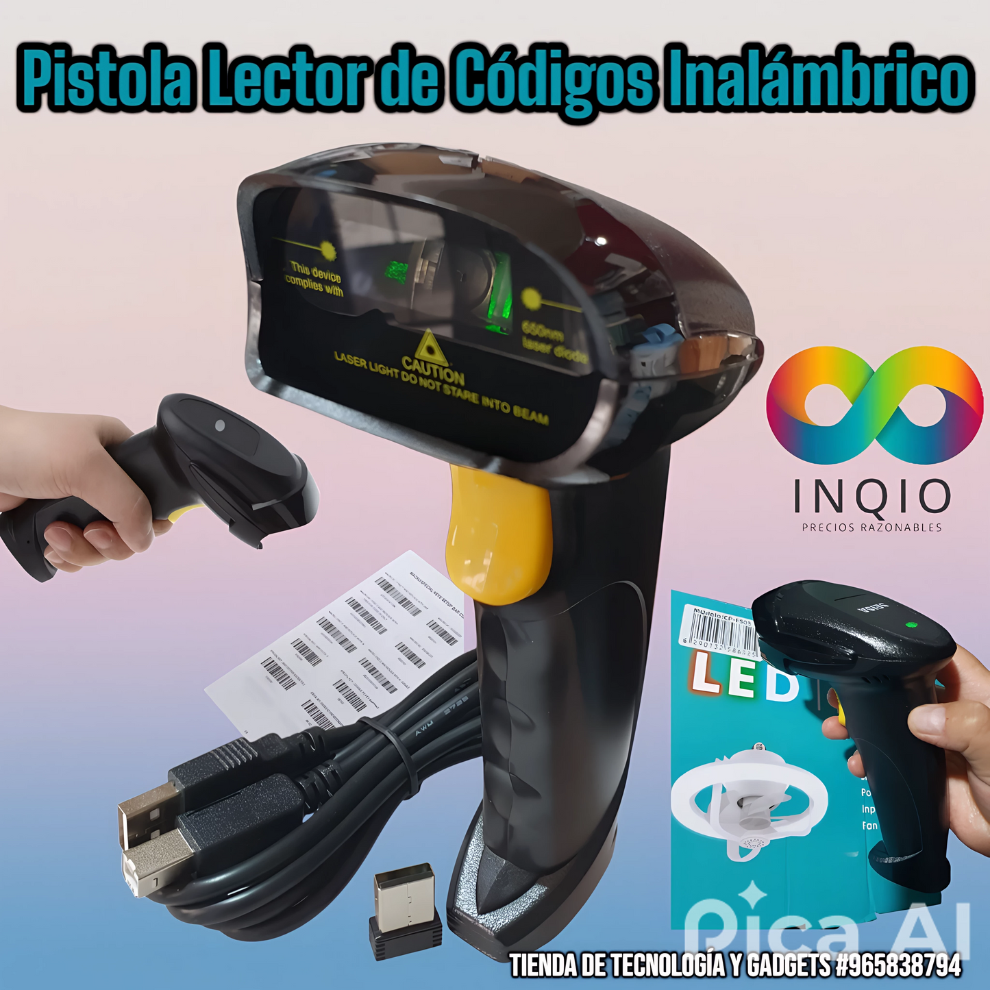 Pistola lector de código inalámbrico