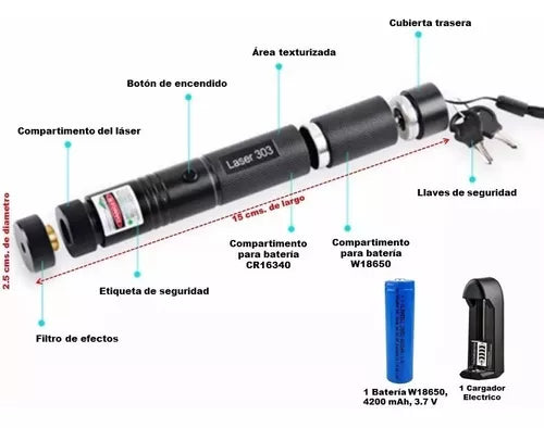 Laser Recargable Verde Cafini