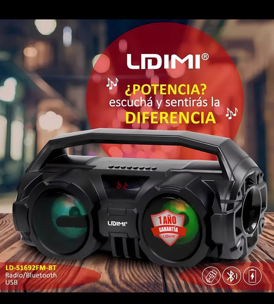 Parlante LIDIMI S1684 FM bluetooth