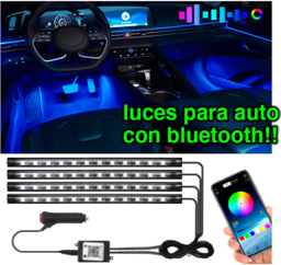 Luces led para interior de auto luz carro con Bluetooth