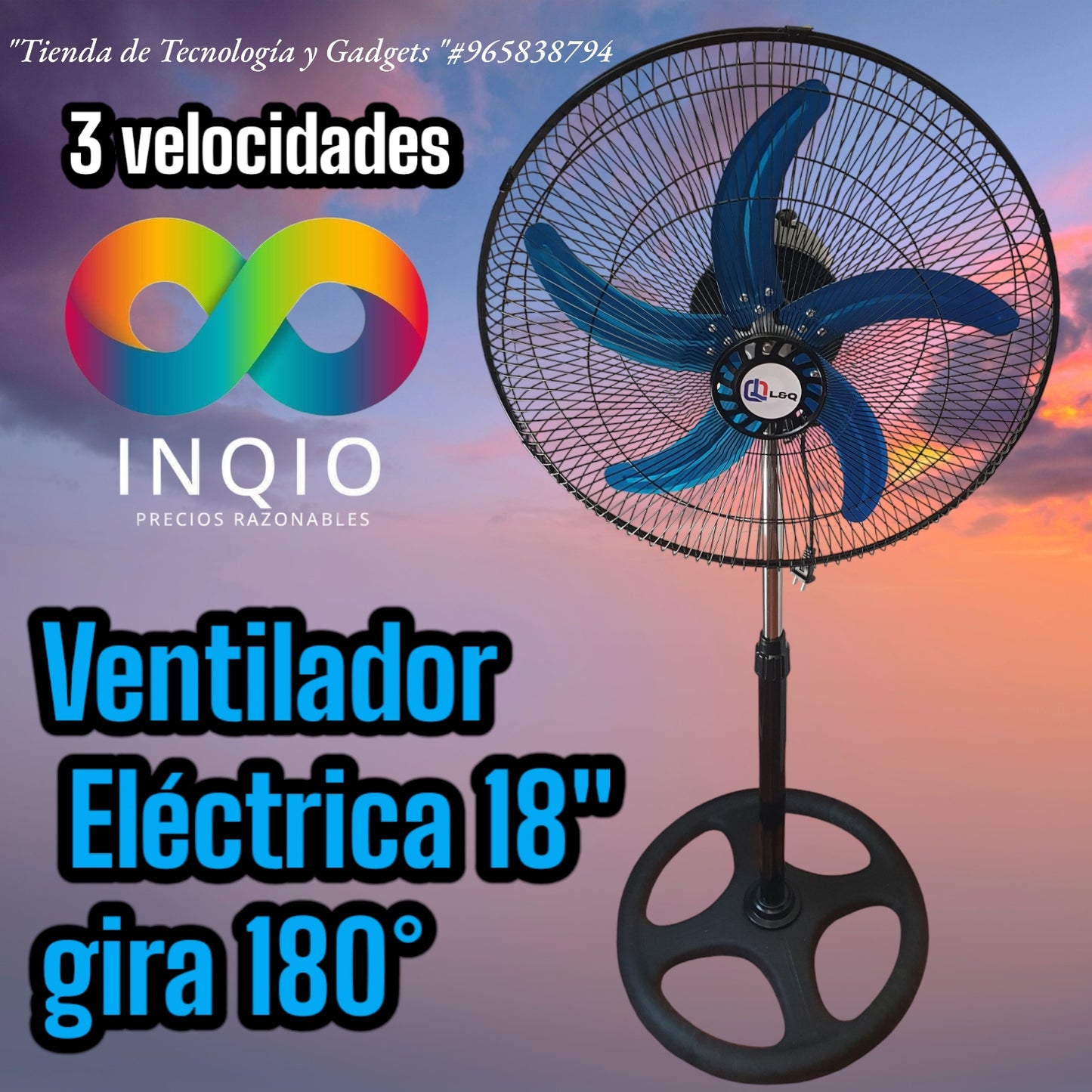 Ventilador eléctrico 18" gira 180°