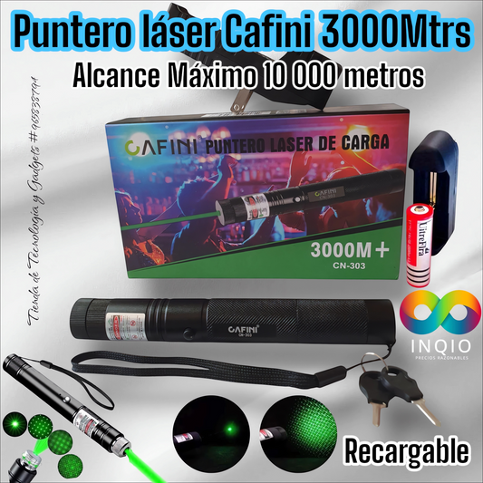 PUNTERO Láser Recargable Verde Cafini 3000 metros a más