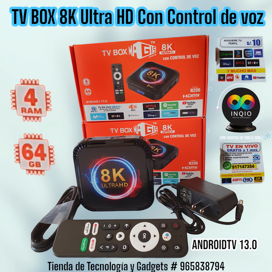 TV BOX 8K Ultra HD Con Control de voz