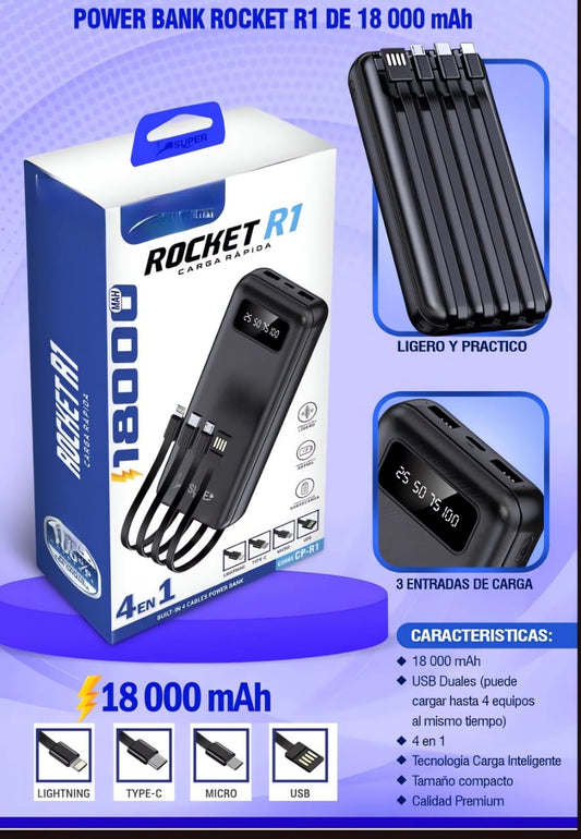 Power bank 18000mAH de carga rápida