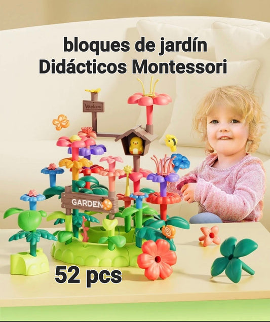 Jueguete Didáctico Montessori jardín, bloques de construcción educativa