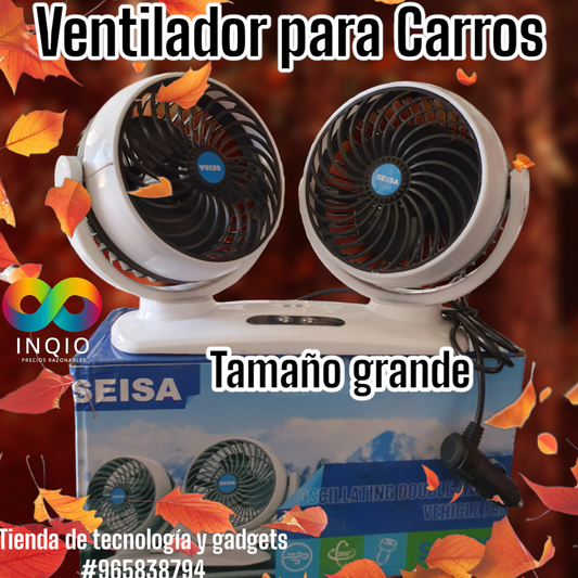 Ventilador Doble Cabezal 360º para Vehículos/Auto