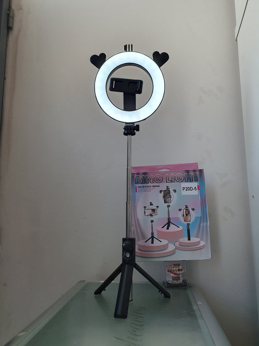 Mini aro de luz para celular monopod selfie bluetooth,  luces LED con trípode y control remoto