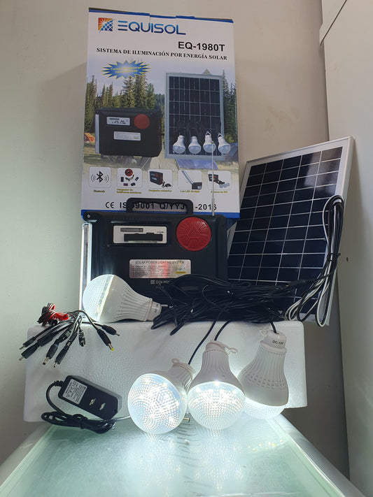 Kit solar equisol portátil 4 focos